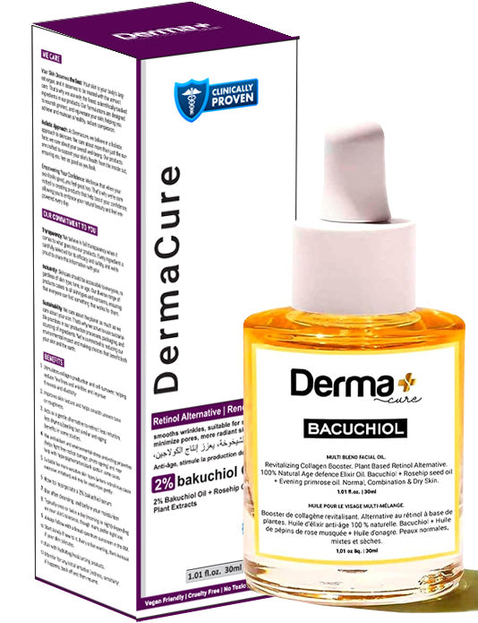 Derma Cure 2% Bakuchiol Facial Oil – Natural Retinol Alternative for Smooth, Radiant Skin